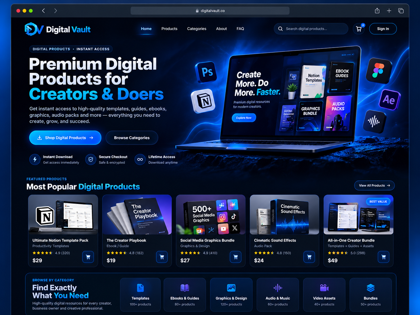 Digital downloads store