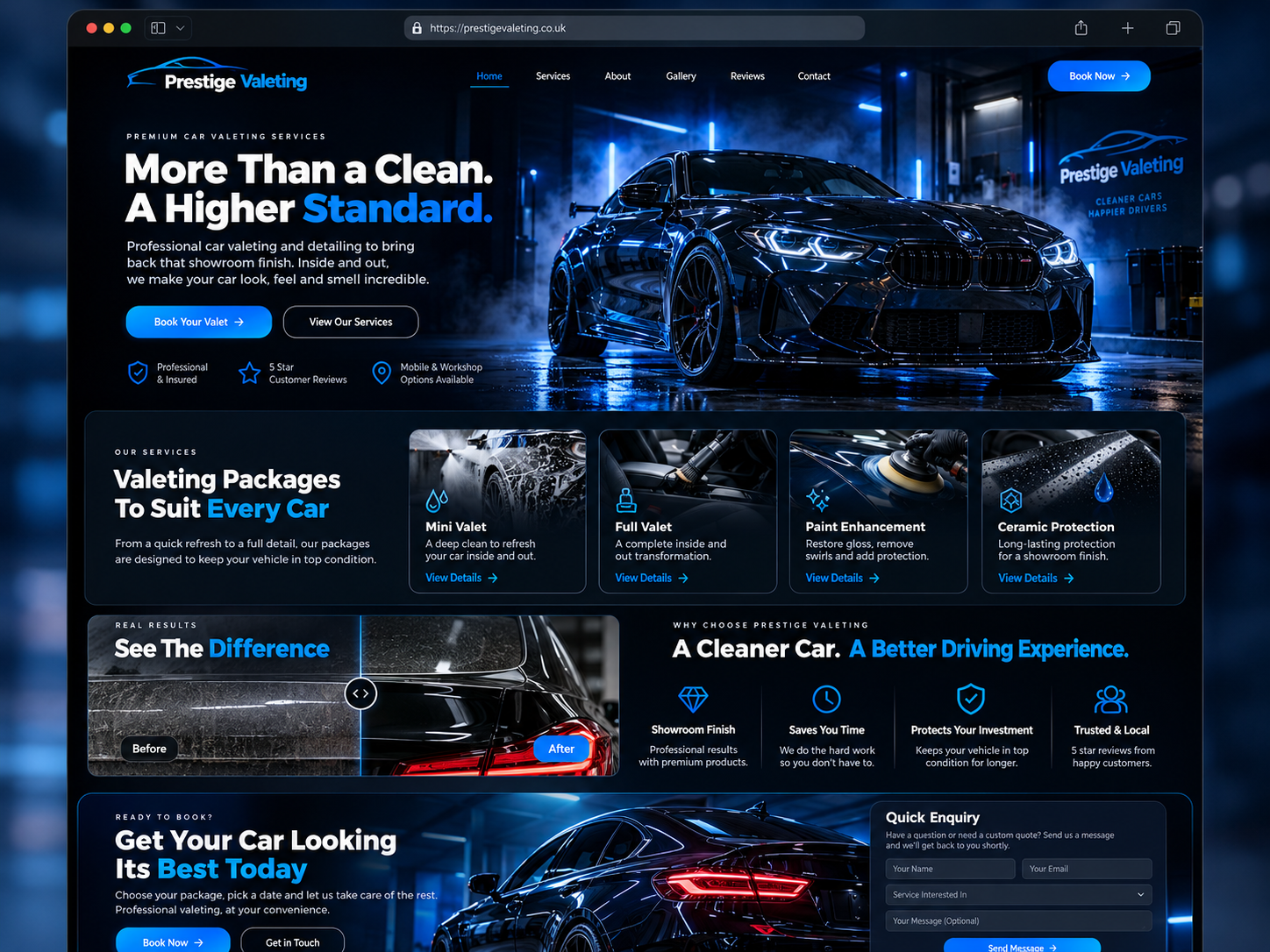 Car valeting website